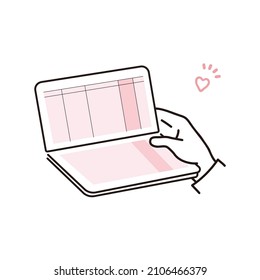 Illustration to check the balance of the passbook. Vector.