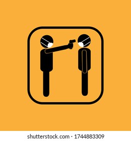 illustration check body temperature when a corona or covid-19 virus outbreak, for an icon or symbol