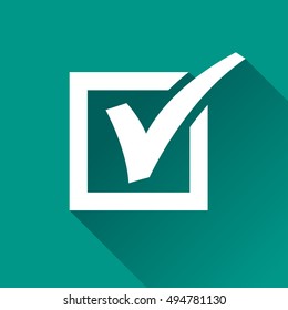 Illustration of check box icon design with shadow