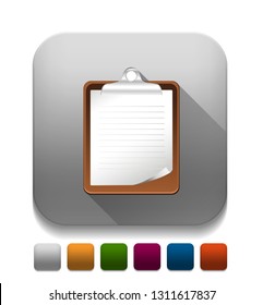 illustration of check list With long shadow over app button