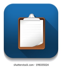 illustration of check list With long shadow over app button