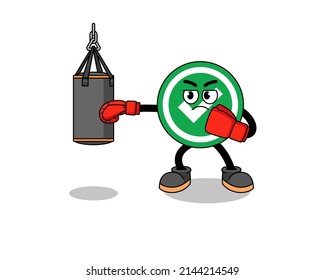 Illustration of check mark boxer , character design