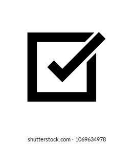 Illustration of check mark icon in square, vector illustration