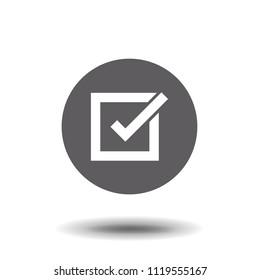 Illustration of check mark icon in square, vector illustration
