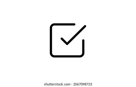 Ilustración del icono de marca de verificación en cuadrado, ilustración vectorial 