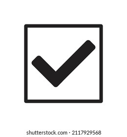 Ilustración del icono de marca de verificación en cuadrado, ilustración vectorial versión 1