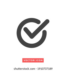 Illustration Of Check Mark Icon. Vector Symbol.