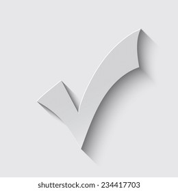  illustration of check marks with shadow on a grey background