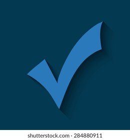 illustration of check marks  with shadow on a blue background