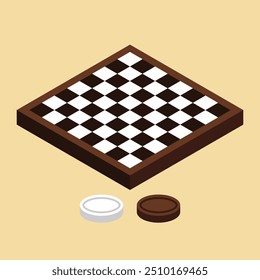The Illustration of Checker Board 3D