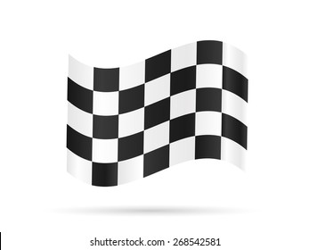 Illustration of a checkered flag isolated on a white background.