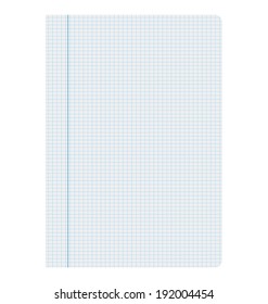 illustration of checkered paper sheet margins