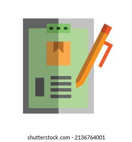 illustration of checking and data collection of goods entering the warehouse. warehousing management