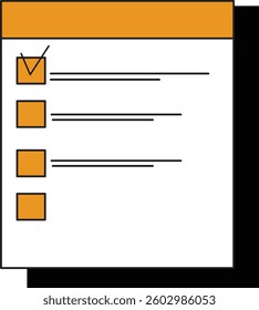 Illustration of a Checklist with Checked Item