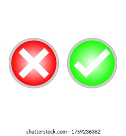 Illustration of a checklist and cross vector button. Good for the web and software.