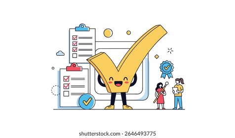 Illustration of a checklist with vector design elements suitable for modern business use