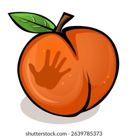 illustration of a cheek in a peach