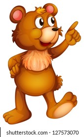 Illustration of a cheerful bear on a white background