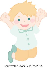 Illustration of a cheerful boy jumping 3-2