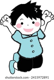 Illustration of a cheerful boy jumping 3-3