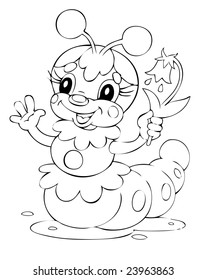 illustration of the cheerful caterpillar