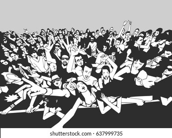 concert crowd drawing