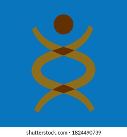 illustration cheerful dancing people on isolated blue background