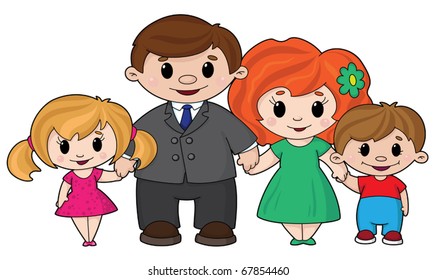 illustration of a cheerful family