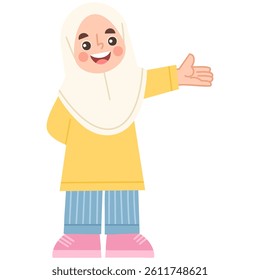 Illustration of a cheerful friendly girl