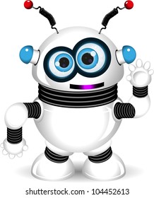 illustration of a cheerful robot with antennas