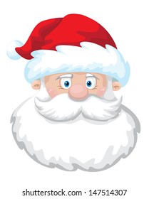 illustration of a cheerful Santa head