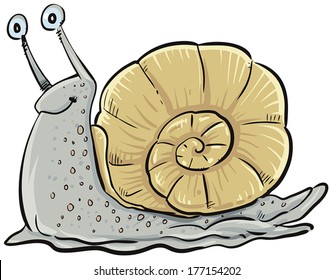 Illustration of cheerful snail...