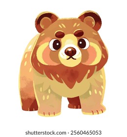 illustration of a cheerful, vibrant-colored bear, perfect for a children's theme