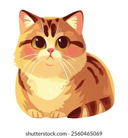 illustration of a cheerful, vibrant-colored cat, perfect for a children's theme