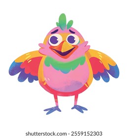 illustration of a cheerful, vibrant-colored chicken, perfect for a children's theme