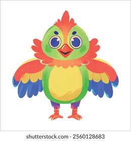 illustration of a cheerful, vibrant-colored chicken, perfect for a children or kid theme