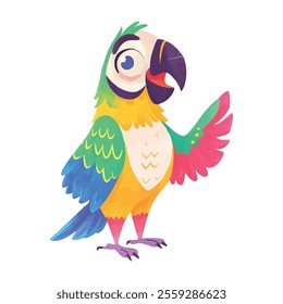 illustration of a cheerful, vibrant-colored Parrot, perfect for a children's theme