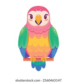 illustration of a cheerful, vibrant-colored Parrot, perfect for a children's theme