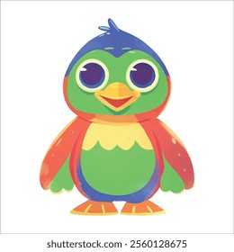 illustration of a cheerful, vibrant-colored penguin, perfect for a children or kid theme