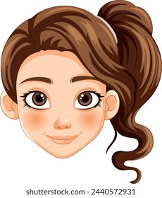 Illustration of a cheerful young girl's face
