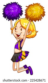 Illustration of cheerleader on a white background   
