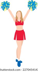 Illustration of a cheerleader raising both hands