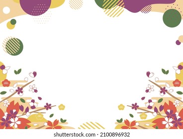 illustration of cheery blossom and Japanese background