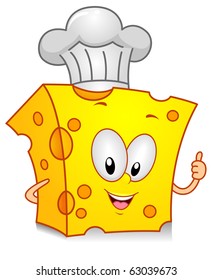 Illustration of a Cheese Character Wearing a Toque Giving a Thumbs Up