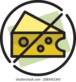 Ilustración del vector icono libre de queso. Apropiado para comidas y bebidas, bar restaurante o cafetería.