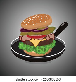 ilustración de una hamburguesa de queso