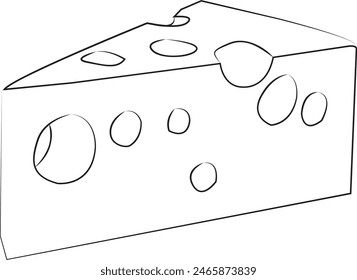 illustration of a cheese line art