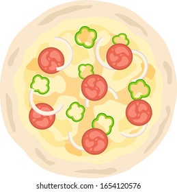 Illustration of cheese pizza.
Illustration of Italian food.