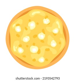 Illustration of cheese pizza. Vector flat modern illustration