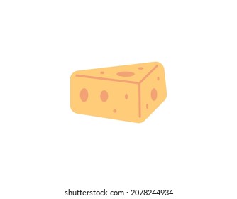 illustration of a cheese triangle. food. flat cartoon style. vector design